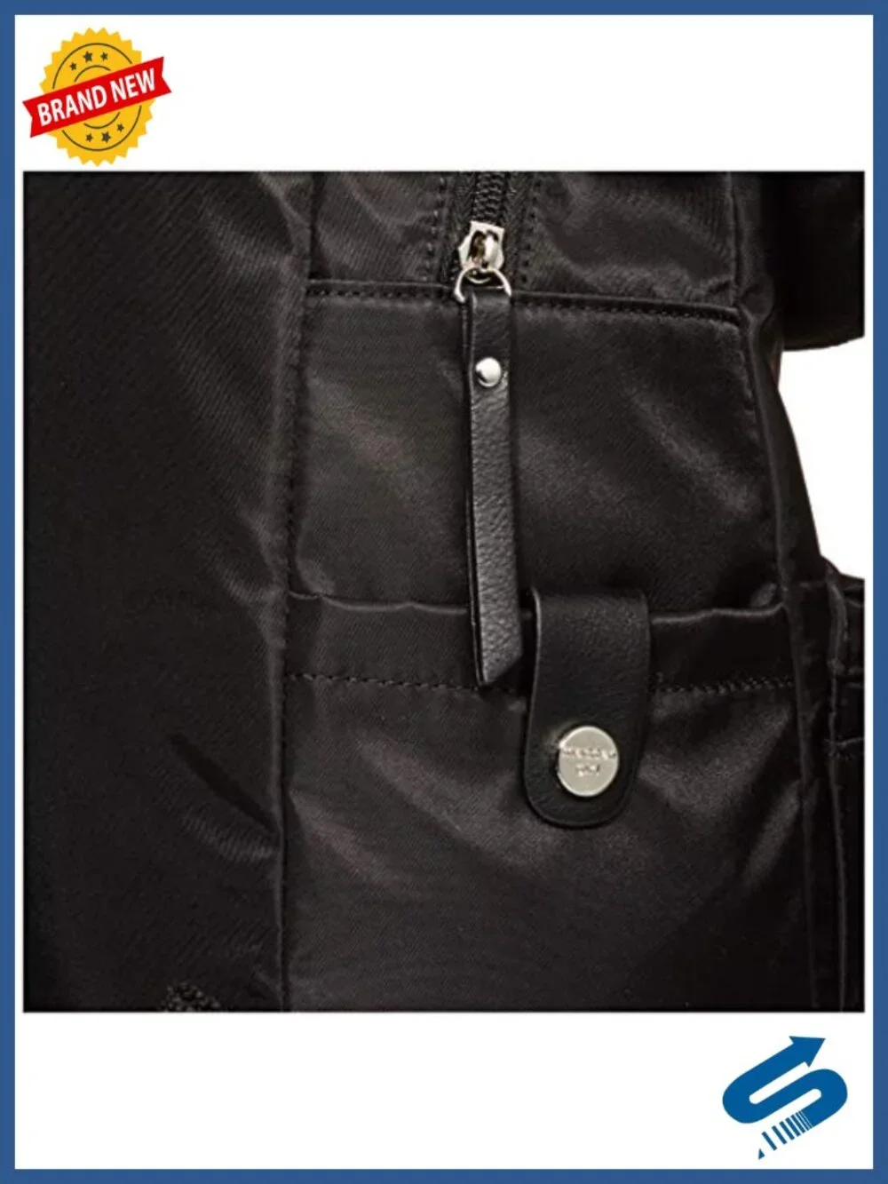 Nylon Flap Backpack with Cell Phone Holder, Lightweight, Checkpoint Friendly